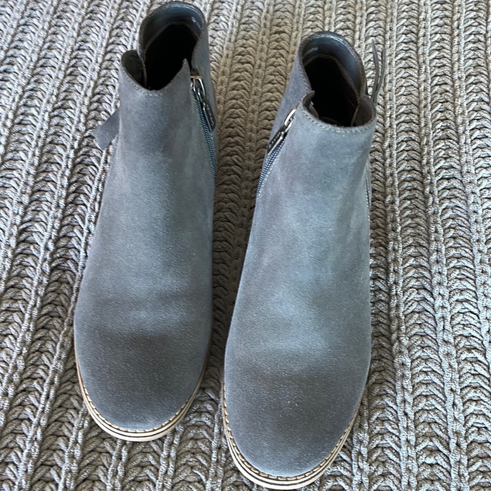 Blondo WATERPROOF Grey Suede Leather Ankle Boots Booties